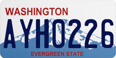WA license plate AYH0226