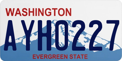WA license plate AYH0227