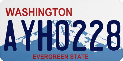 WA license plate AYH0228