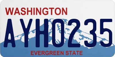 WA license plate AYH0235