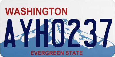 WA license plate AYH0237