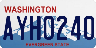 WA license plate AYH0240