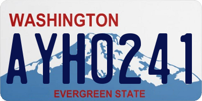 WA license plate AYH0241
