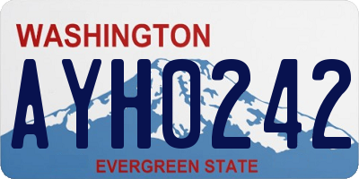 WA license plate AYH0242