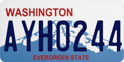 WA license plate AYH0244