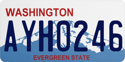WA license plate AYH0246