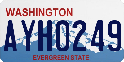 WA license plate AYH0249