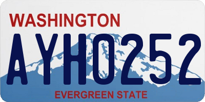 WA license plate AYH0252