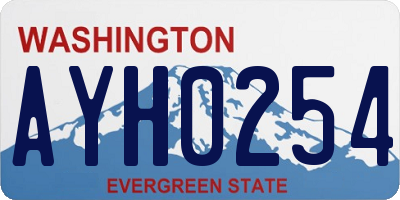 WA license plate AYH0254