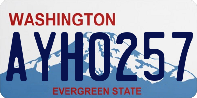 WA license plate AYH0257