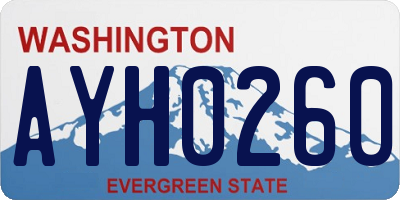 WA license plate AYH0260