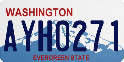 WA license plate AYH0271