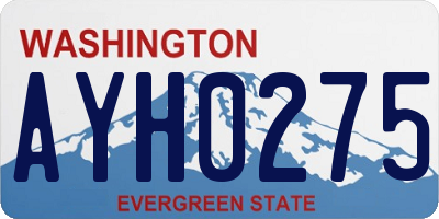 WA license plate AYH0275