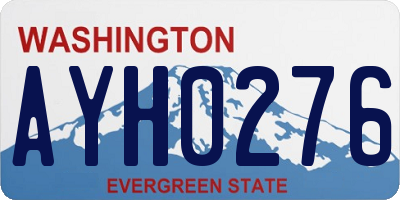 WA license plate AYH0276