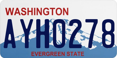 WA license plate AYH0278