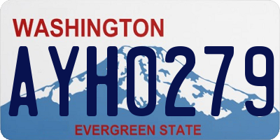 WA license plate AYH0279