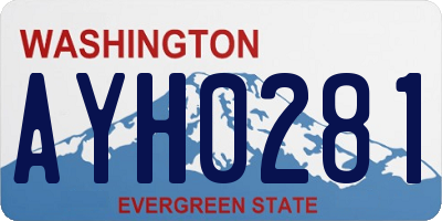WA license plate AYH0281