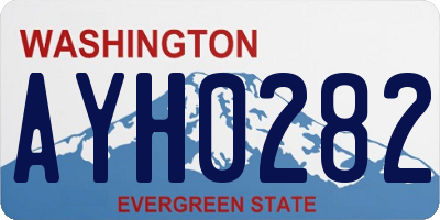 WA license plate AYH0282