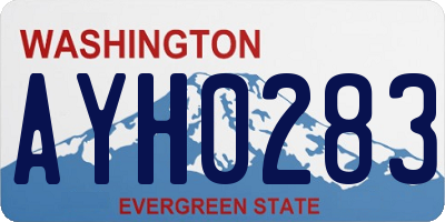 WA license plate AYH0283