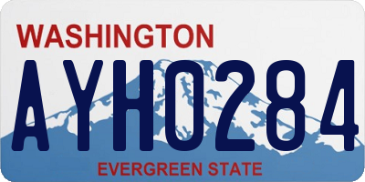 WA license plate AYH0284