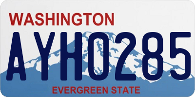 WA license plate AYH0285