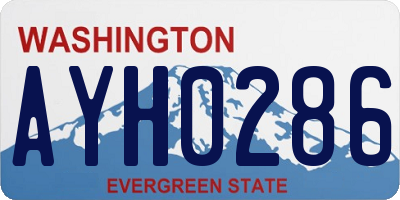 WA license plate AYH0286