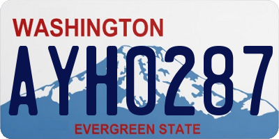WA license plate AYH0287