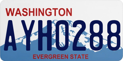 WA license plate AYH0288