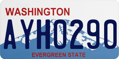 WA license plate AYH0290