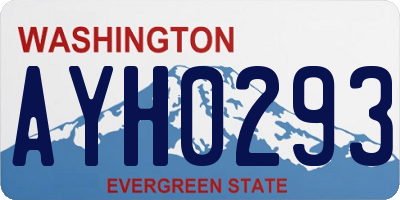 WA license plate AYH0293