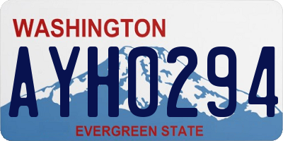 WA license plate AYH0294