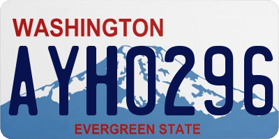 WA license plate AYH0296