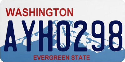WA license plate AYH0298