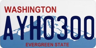 WA license plate AYH0300
