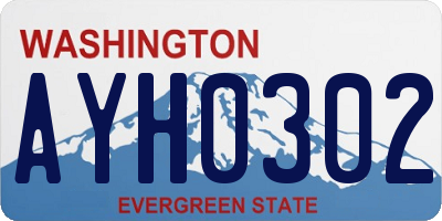 WA license plate AYH0302