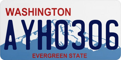 WA license plate AYH0306