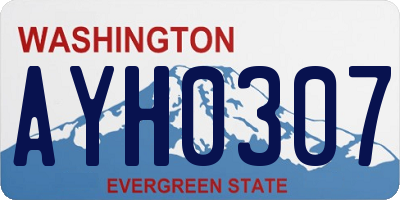 WA license plate AYH0307