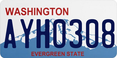 WA license plate AYH0308