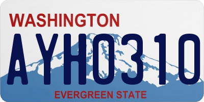WA license plate AYH0310
