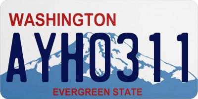 WA license plate AYH0311