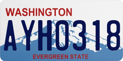WA license plate AYH0318