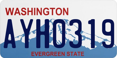 WA license plate AYH0319