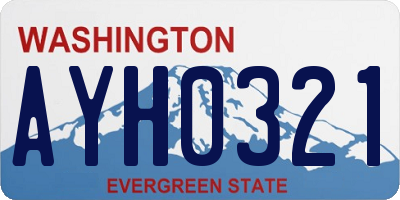 WA license plate AYH0321