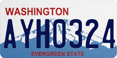 WA license plate AYH0324