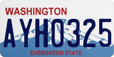 WA license plate AYH0325