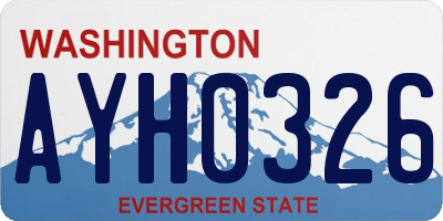 WA license plate AYH0326