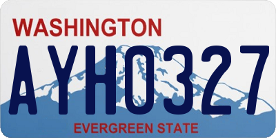 WA license plate AYH0327
