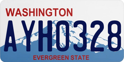 WA license plate AYH0328