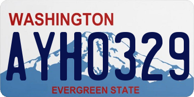 WA license plate AYH0329