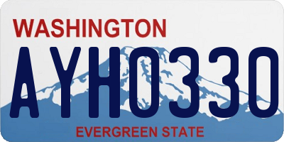WA license plate AYH0330